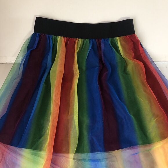 Adult Rainbow Tutu Sheer Midi Skirt - Mini Skirt Lining Size Small - Picture 9 of 10